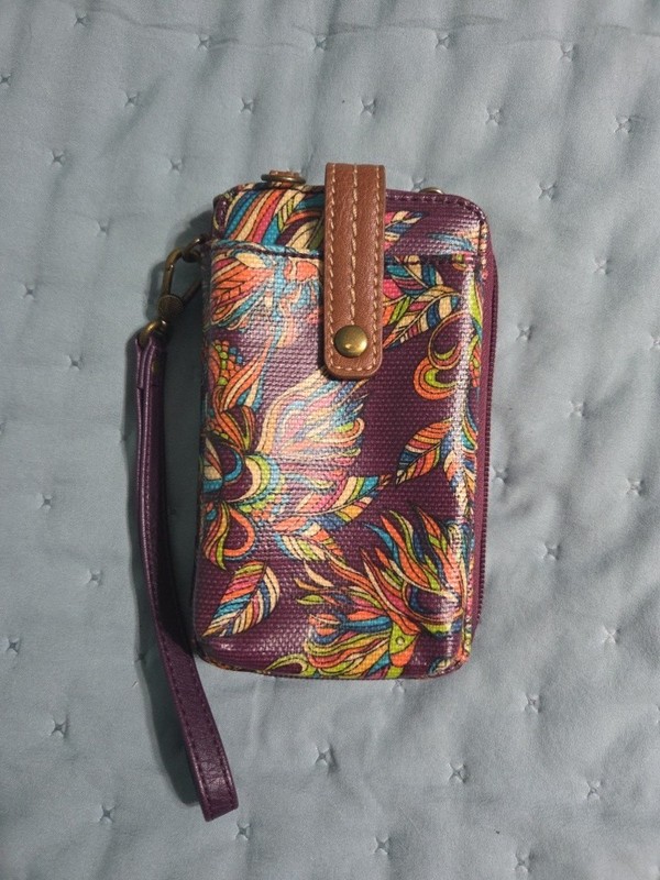 New SAKROOTS Smartphone Cell Phone Holder WRIST Strap Wristlet WALLET Boho BIRDS