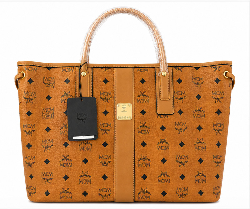 MCM Liz Shopper Medium Reversible Tote Cognac Visetos NWT Bloomingdale’s