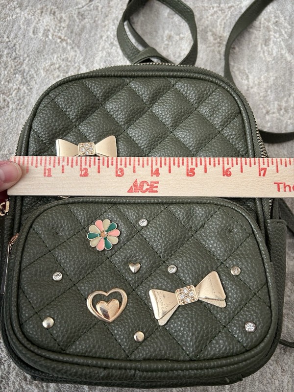 Under One Sky Women’s Quilted Charm Travel Mini Faux Leather Backpack Sage Green gallery