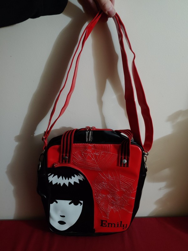 Rare Emily the Strange 2002 Cosmic Debris Goth Shoulder Bag with Strap gallery