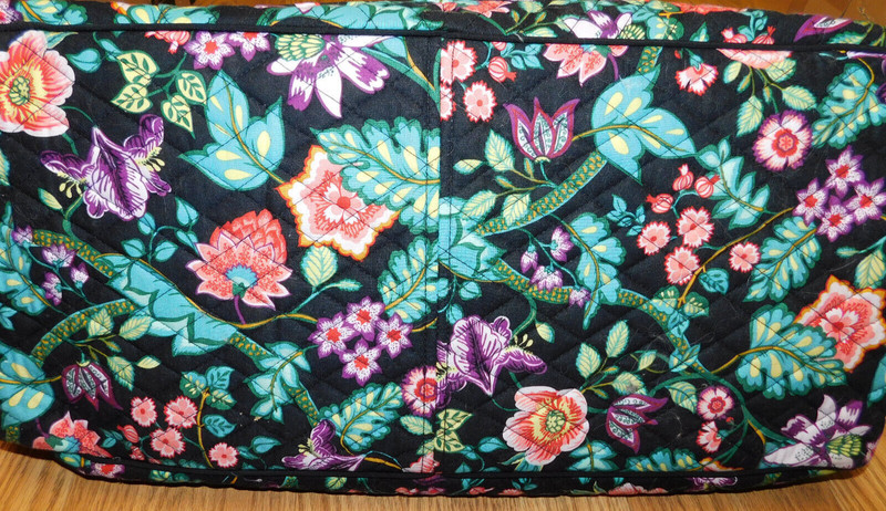VERA BRADLEY PETITE VINES DUFFLE BAG, LARGE, BLACK PINK PURPLE GREEN gallery