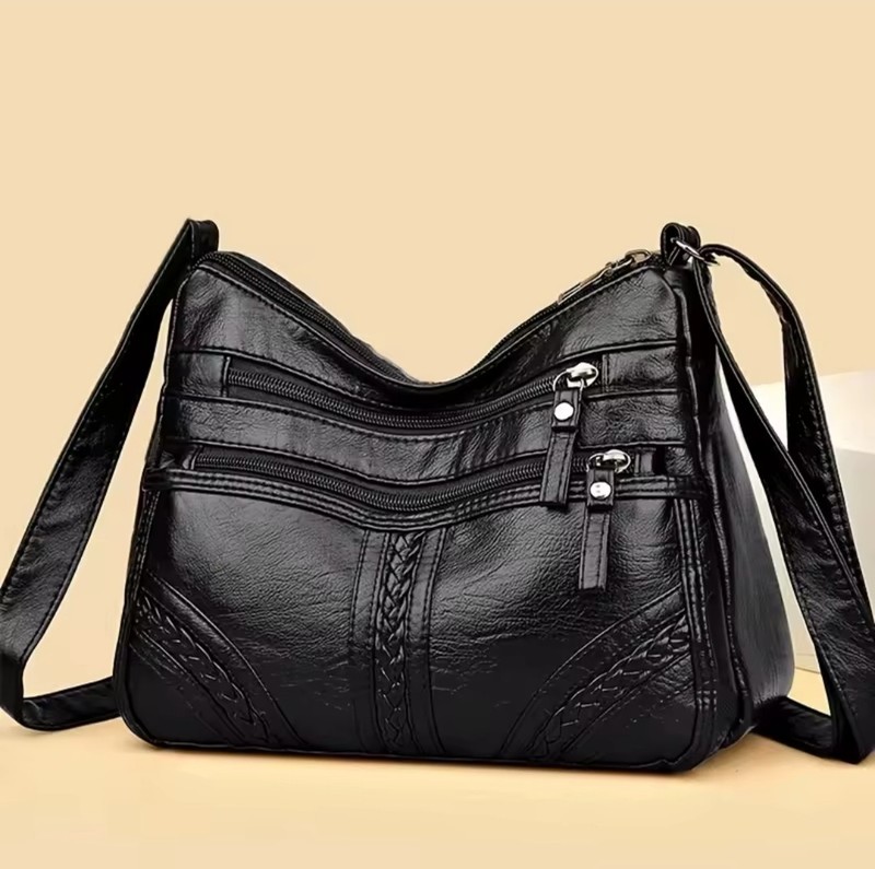 Women Soft PU Leather Hobo Bag Multi Pocket Shoulder Crossbody Purse Messenger