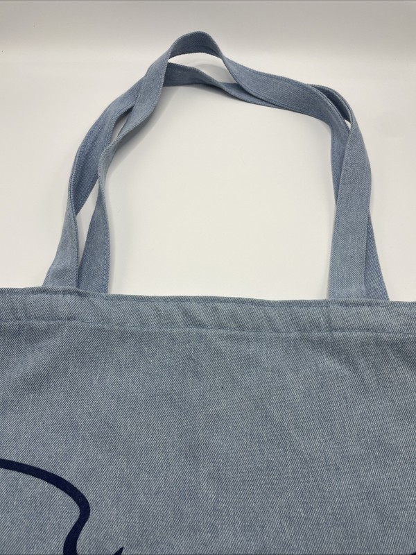 We the Free By Free People light Denim Canvas Tote Bag Purse gallery