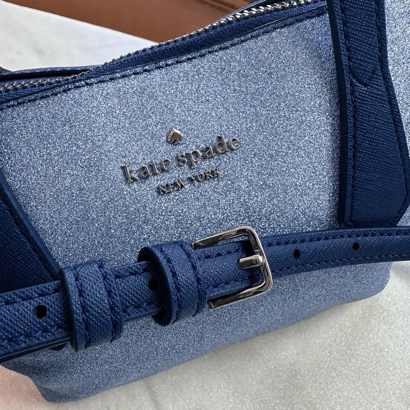 Kate Spade Joeley Glitter Small Satchel Crossbody Bag Blue Dusk Navy Sparkle gallery