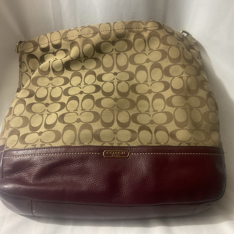 COACH HANDBAG LEATHER BOTTOM 13 L X 12 HIGH SINGLE STRAP SLIGHTLY USED gallery