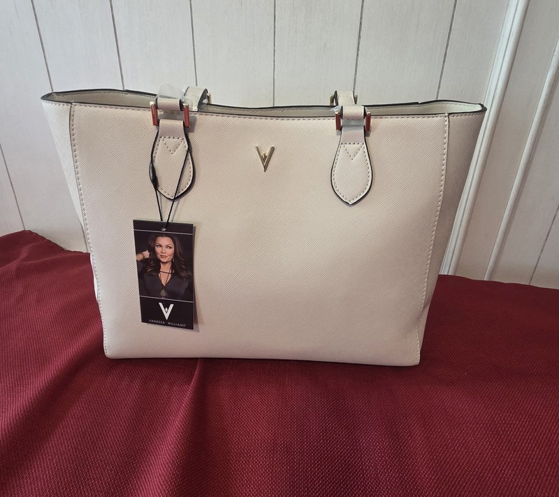 Vanessa Williams Handbag Large Lush Tote Bag Purse NWT Off White With Dust Bag