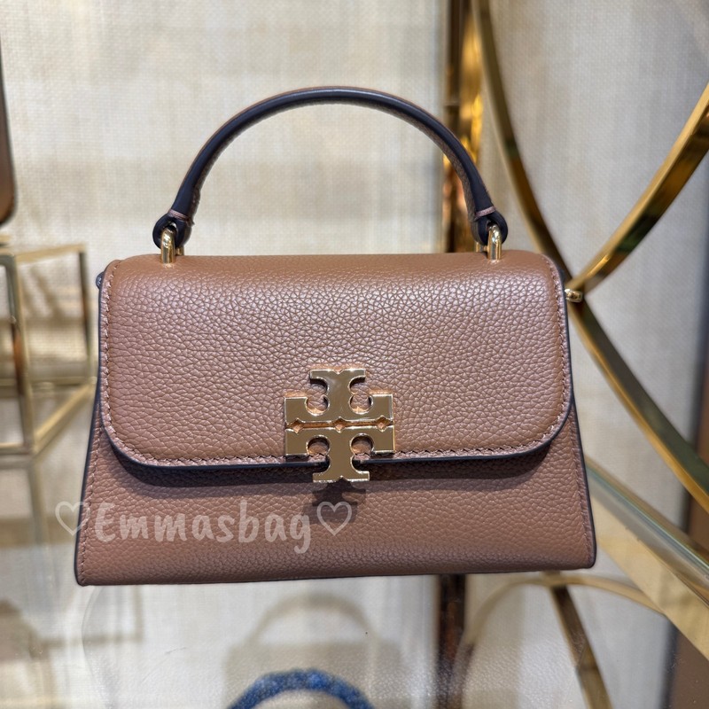 Tory Burch Britten Mini Top Handle Crossbody 175816 Forest Brown $300