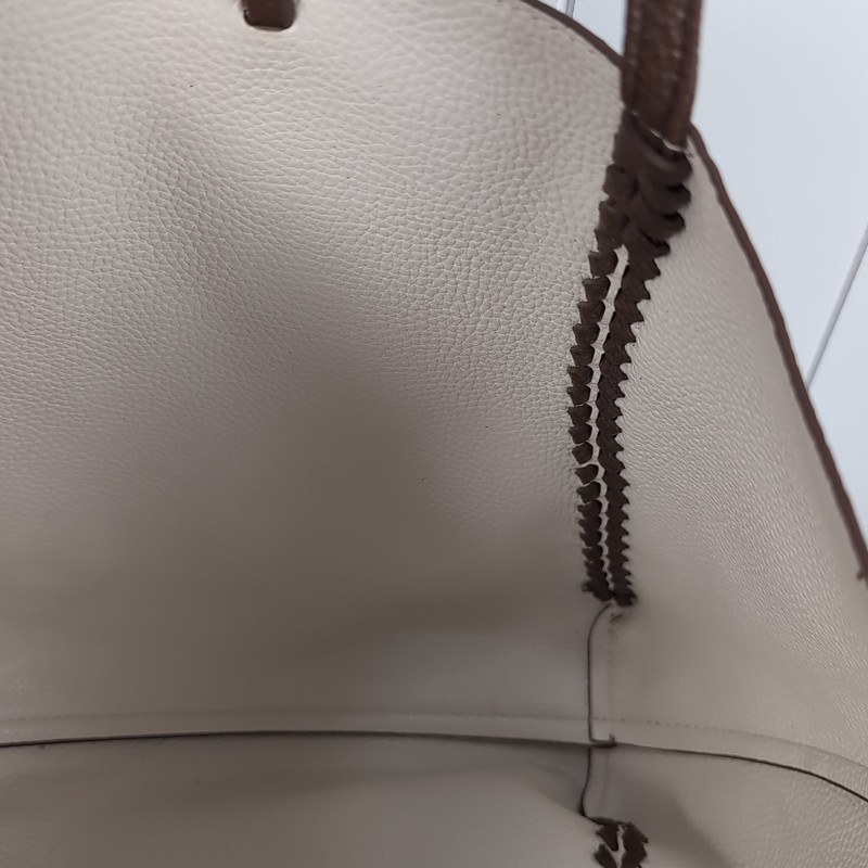BCBG Paris Large Reversible Tote Pebbled Faux Leather NWT Brown/Stone gallery