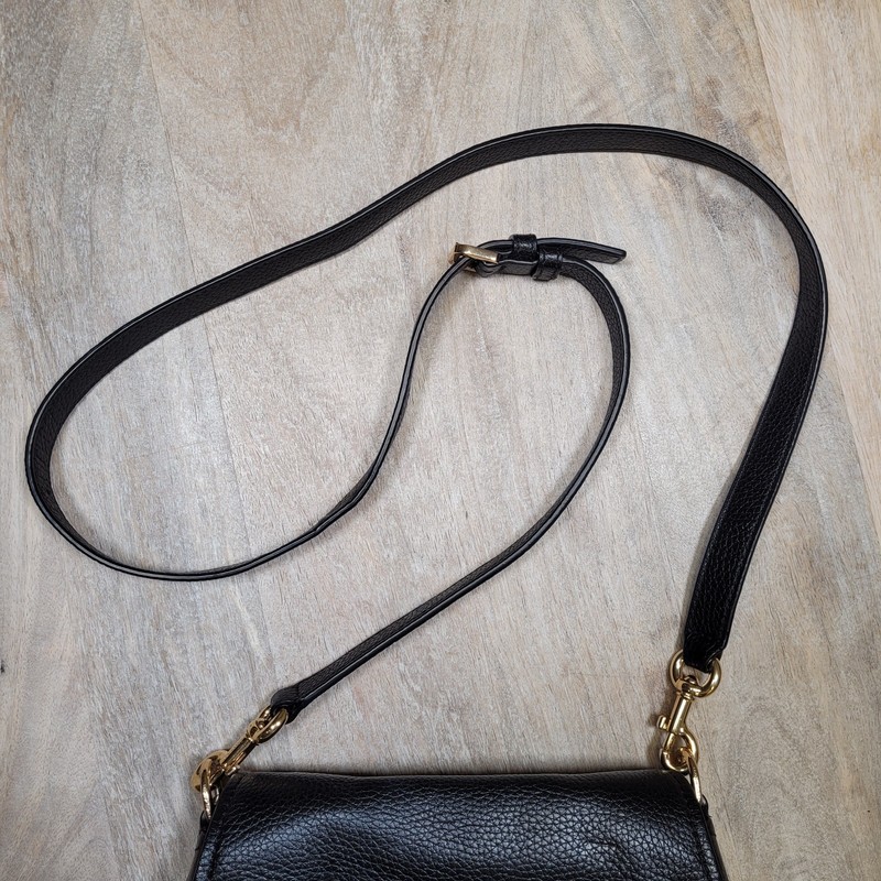 MARC JACOBS Women's Black Empire City Leather Crossbody Saddle Bag MSRP $400 gallery