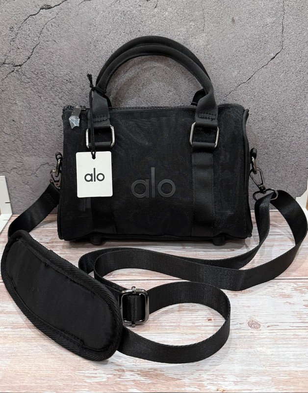 Alo Yoga Mini Sheer Duffle Bag Black. Crossbody