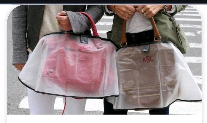 Handbag Raincoat Clear Maxi Size LARGE Waterproof Protects Your Handbag EUC gallery