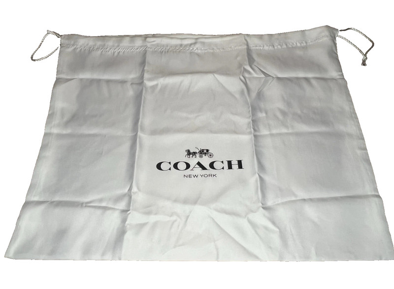 Coach New York Dust Bag 19 x 23 Travel Storage Purse Silk Like Poly White New