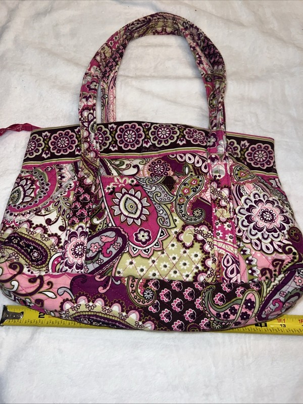 Vera Bradley “Very Berry Paisley “Retired Tote Shoulder Bag. 13 3/4” X 10” X 4”