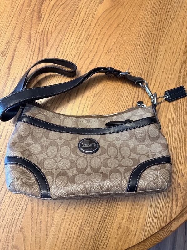 2012 Coach Heritage Handbag. Brown. C Monogram.