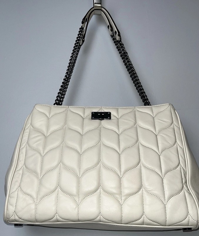 Michael Kors Ladies Purse Bag Beige Quilted Leather Peyton Lrg Convertible Tote