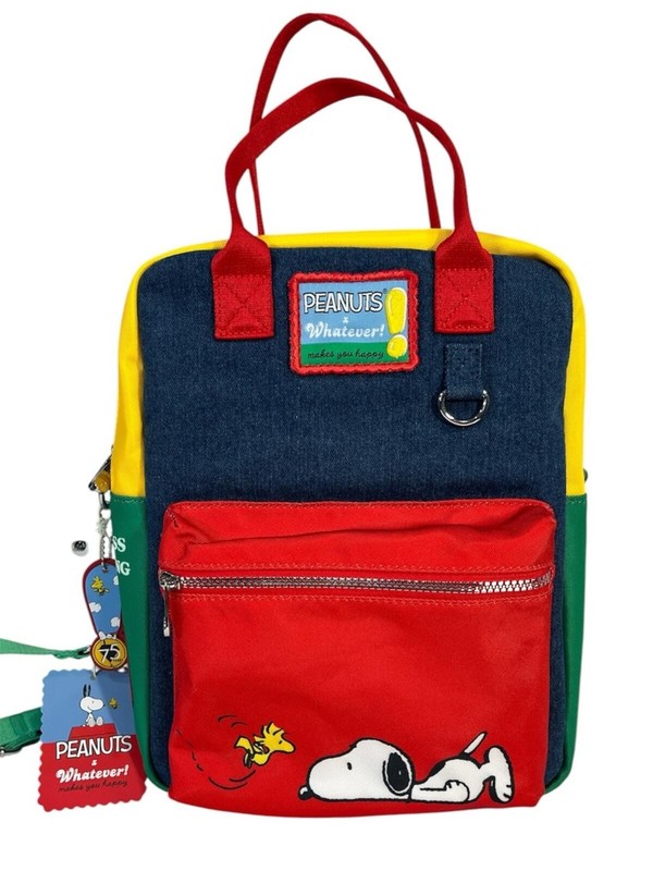 NWT Whatever! Makes You Happy Peanuts Color-Block Mini Backpack