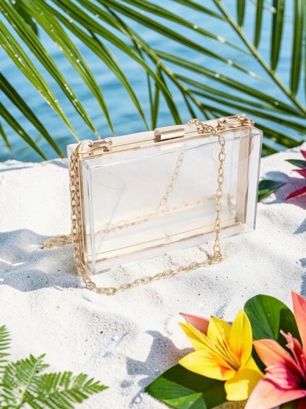 Evening Handbag Concert Purse Transparent Clear Acrylic Hard Box Clutch Bag