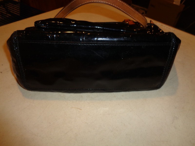 Coach Black Patent Leather Shoulder Bag MO973-F14663, 10-1/2" x 4" x 10" tall gallery