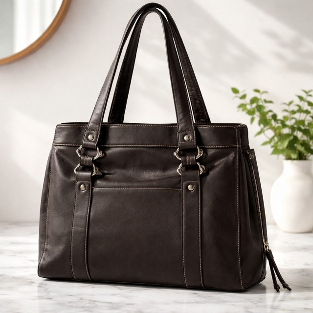 PERLINA NY BUISNESS LEATHER TOTE