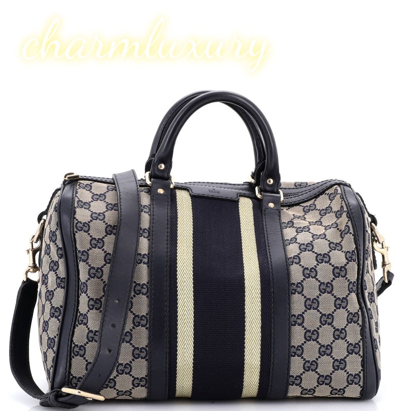 Gucci Vintage Web Boston Bag GG Canvas Medium