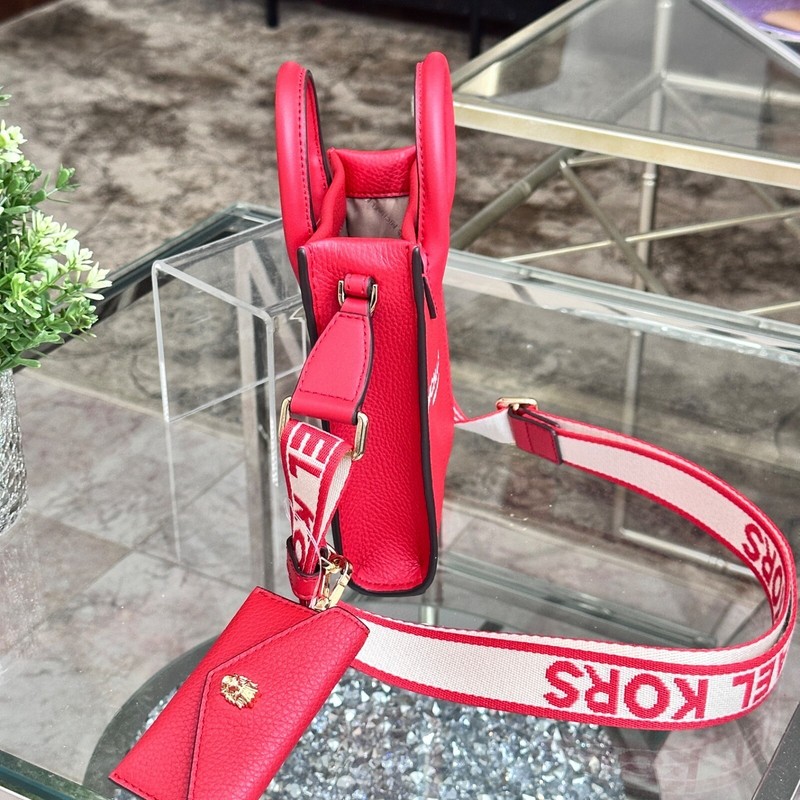 Michael Kors Mirella XS Phone Crossbody Leather Bag Bright Red + Dragon Wallet gallery