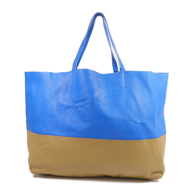 *15%OFF* CELINE SHW Cabas Tote Bag Leather Blue Ocher