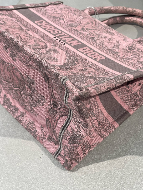 Authentic Dior Book Tote Small Embroidered Canvas Tote Pink Silver-Tone eBay AG gallery