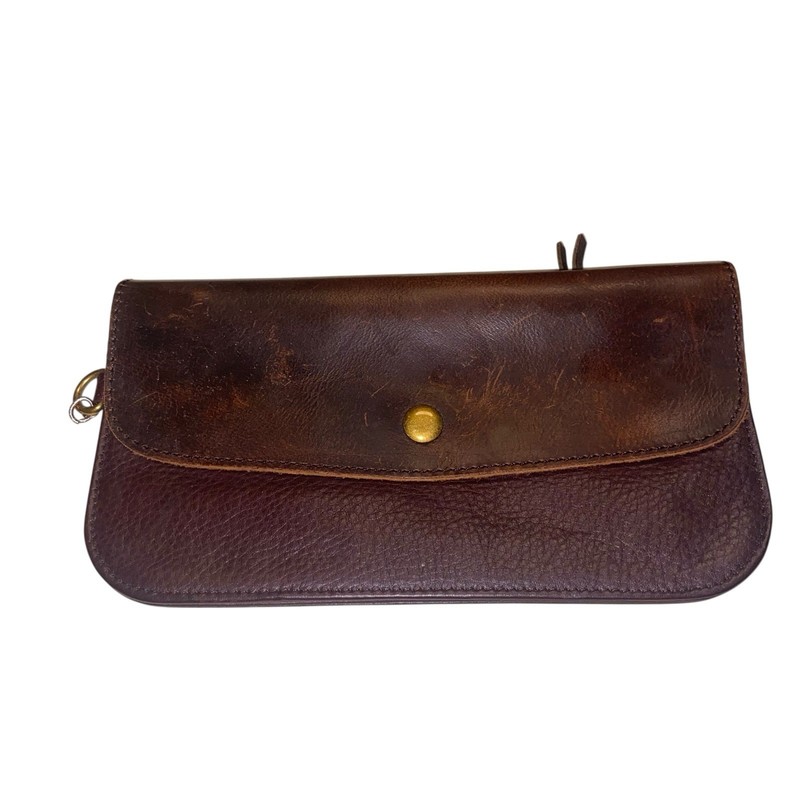 Osgoode Marley Brown Leather Wristlet Wallet RFID Heavy Thick Leather *Read