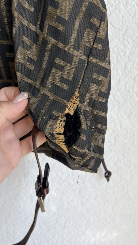 SOLD AS IS VINTAGE FENDI Zucca FF Logo Monogram Backpack Brown/Black gallery