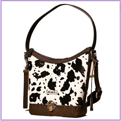 NiniB Multi Color premium leather cow hair purse, sachel, handbags for women