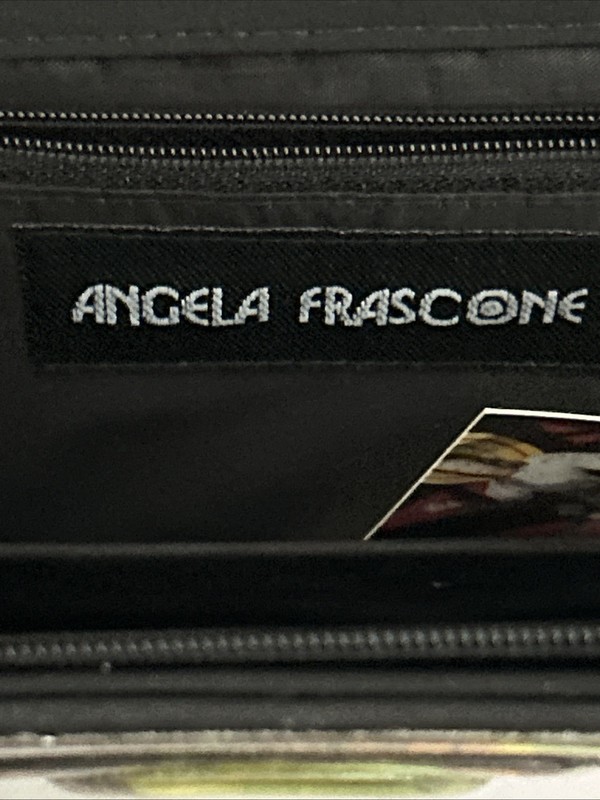 NOS NWT Angela Frascone Hard Shell Case Purse Enamel Cats Kitty Pop Art 9.5" gallery