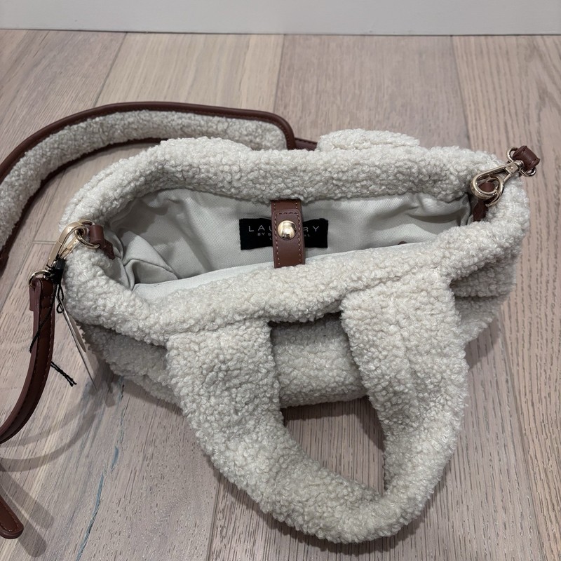 NWT Cream Teddy Sherpa Crossbody Bag Neutral Winter Cabin Cottagecore Après Ski gallery