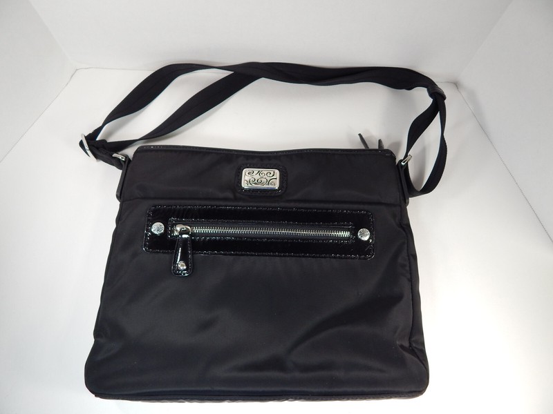 Brighton London Groove Sadie Black Leather Organizer Cross Body/Shoulder Bag