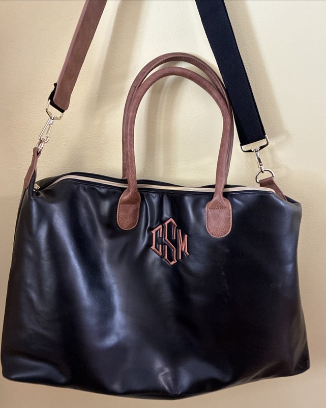 Marley Lilly Weekender Duffel Bag Monogram CSM Black Brown Travel Tote Shoulder
