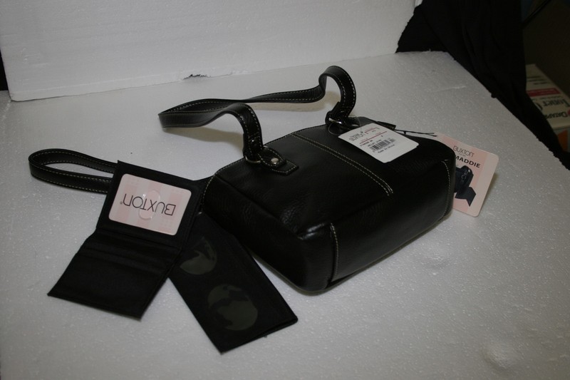 Buxton Madison Mini Tote Handbag The Maddie black checkbook credit card holder gallery