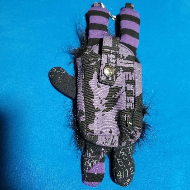 h.NAOTO HN Nois Rabbit Fur Pouch Black Gothic Lolita Bag Charm 24cm gallery