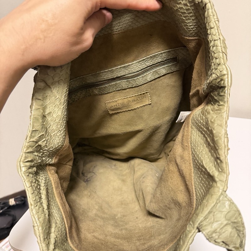 ANTIK BATIK SNAKESKIN Green TOTE Bag gallery