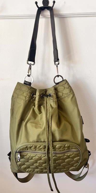 Mosey By Baggallini Nylon Shoulder Bag/Backpack Green Pockets Perfect NWOT