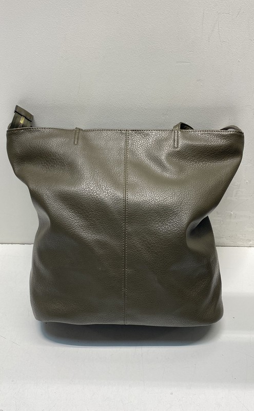 London Fog Women's Olive Green Faux Leather Tote gallery