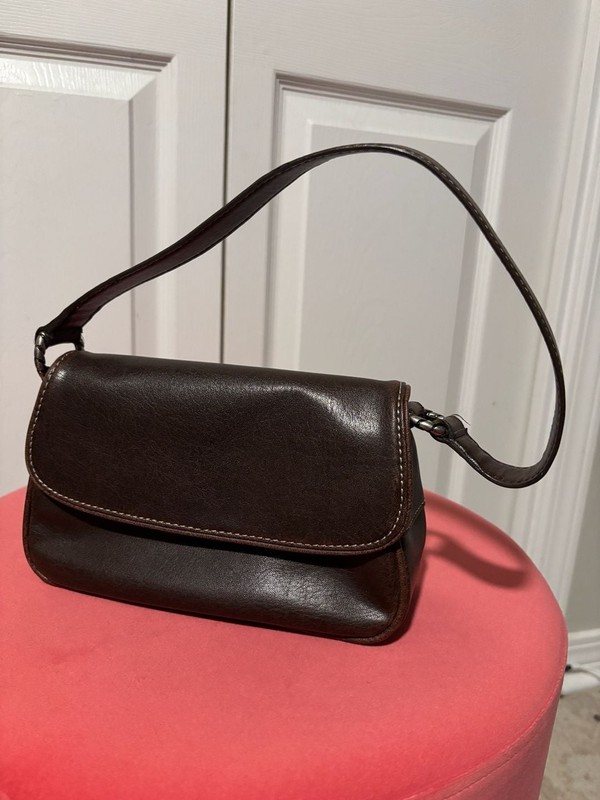 Nine West Vintage Brown Faux Leather Flap Shoulder Bag