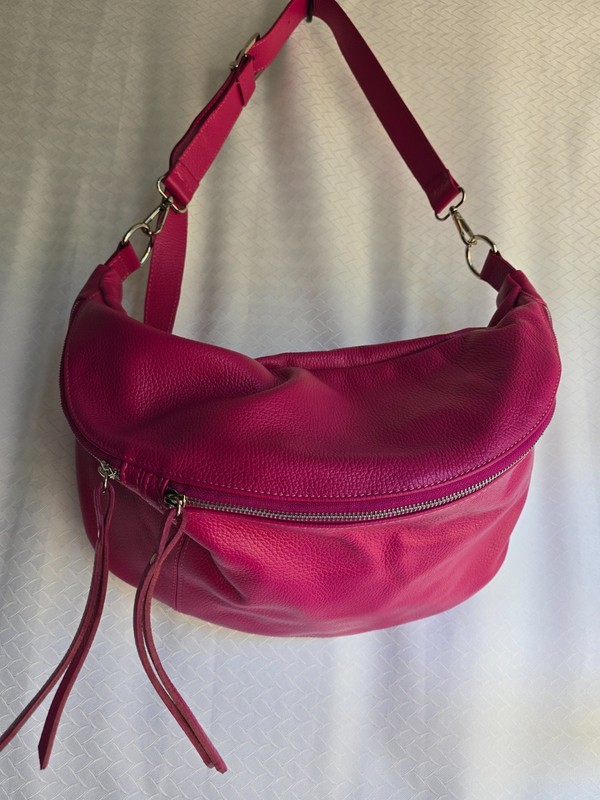 XXL Italian Leather – Hot Pink bum bag, Spotless!!