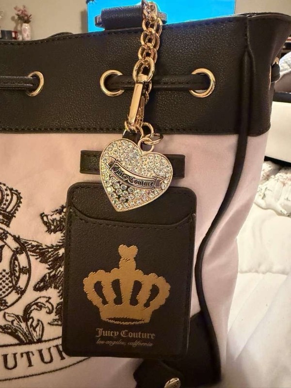 Juicy Couture Pink/Brown Daydreamer Bow Heart Charm Drawstring COLLECTOR gallery