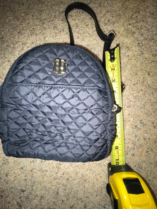 Tommy Hilfiger Black Quilted Backpack Gold Hardware Logo Star Zipper Accent gallery