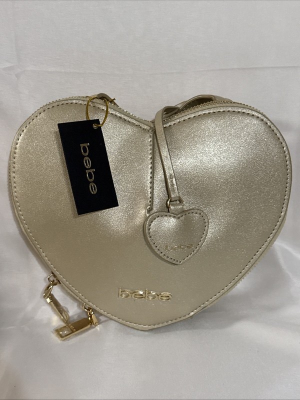 Bebe Milan Heart Crossbody Bag Gold NWT Gold Hardware MSRP $79