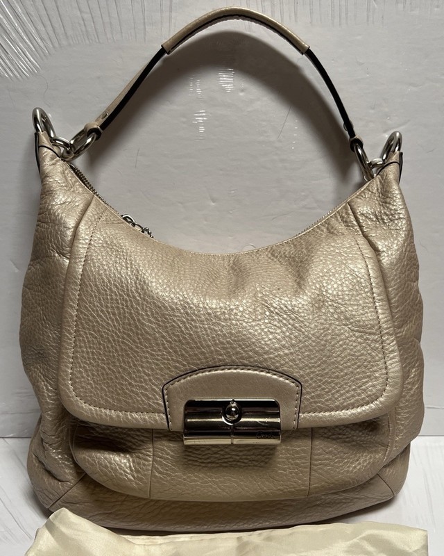 Coach KRISTEN F22306 Leather TAUPE Convertible Shoulder Crossbody Bag/Dust Bag gallery