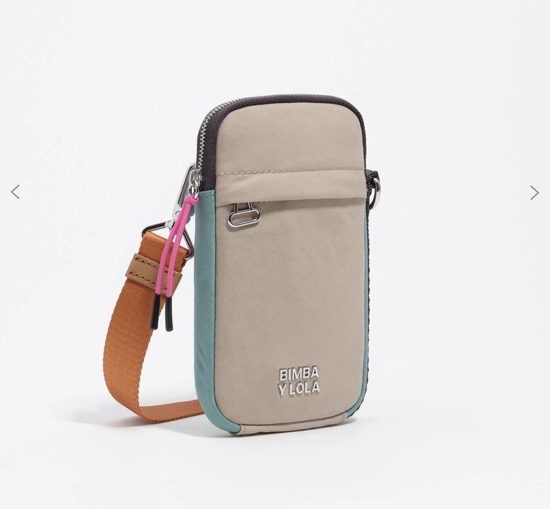 New Bimba Y Lola Crossbody cell Bag multicolor Nylon Adjustable Strap Zip Pocke