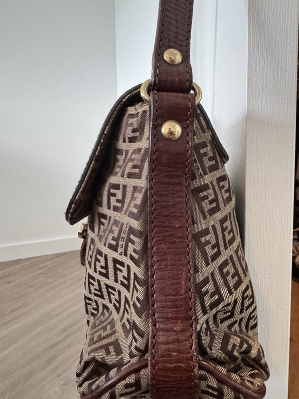 Vintage Fendi Zucchino Canvas Mamma Baguette shoulder bag gallery