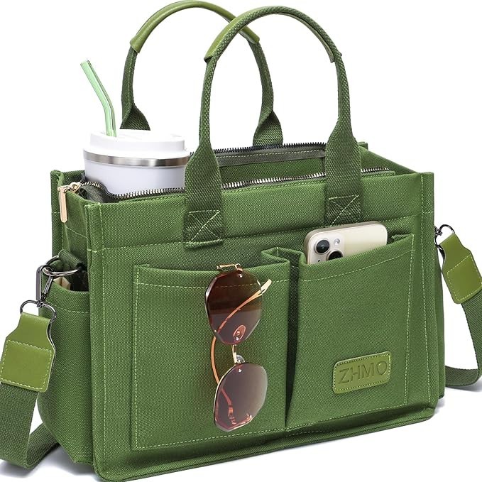 ZHMO Canvas Tote Bag for Women,Women’s Bags Crossbody Bags Work Laptop Tote Bag