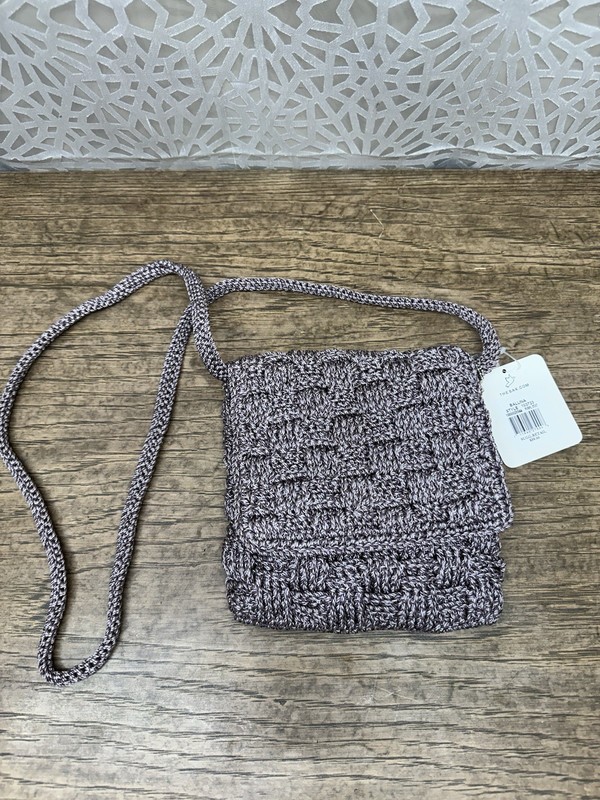 The Sak Ballina Purple Crotchet Credit Card Slots Zip Flap Crossbody ShoulderBag