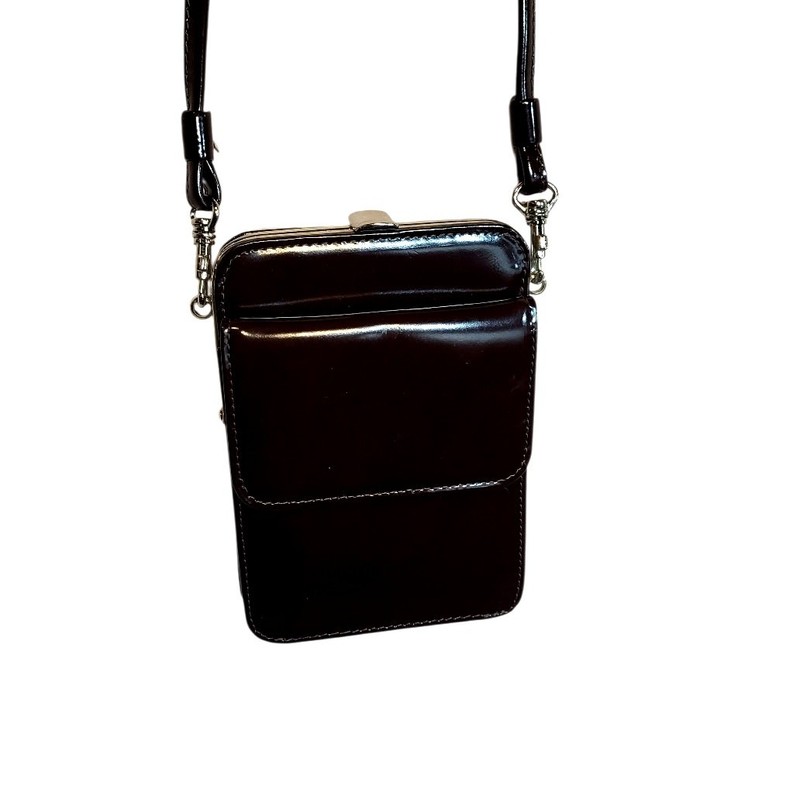Enzo Angiolini Burgandy Brown Leather Crossbody Cellphone/ Accessory Bag gallery